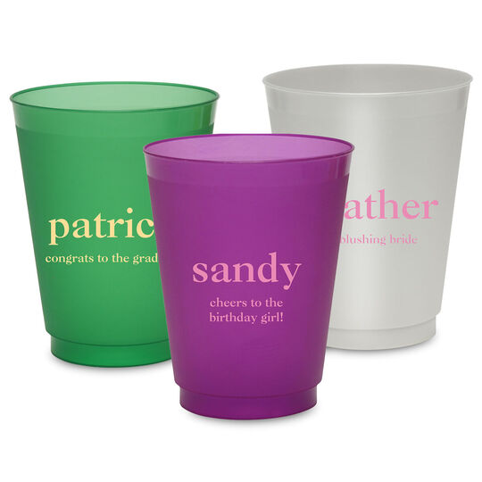 Design Your Own Big Name with Text Colored Shatterproof Cups
